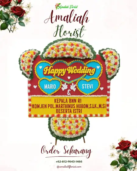 Papan Bunga Pernikahan Tanjung Seteko